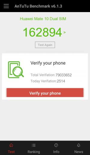 Результат Huawei Mate 10 Dual SIM в тесте Antutu Результат Huawei Mate 10 Dual SIM в тесте Antutu