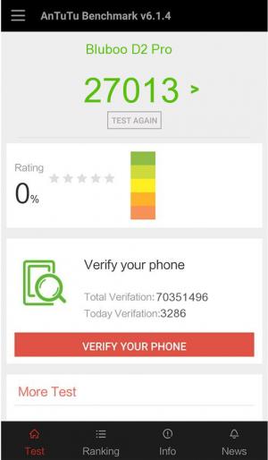 Результат Bluboo D2 Pro в тесте Antutu Результат Bluboo D2 Pro в тесте Antutu