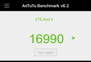 Результат ZTE Avid 4 в тесте Antutu Результат ZTE Avid 4 в тесте Antutu