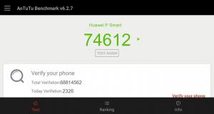 Результат Huawei P Smart в тесте Antutu Результат Huawei P Smart в тесте Antutu