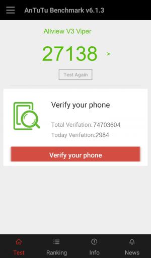 Результат Allview V3 Viper в тесте Antutu Результат Allview V3 Viper в тесте Antutu