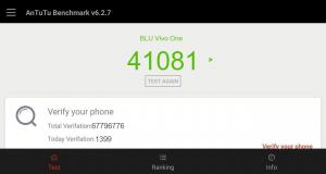 Результат BLU Vivo One в тесте Antutu Результат BLU Vivo One в тесте Antutu