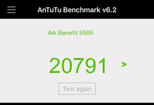 Результат Ark Benefit S505 в тесте Antutu Результат Ark Benefit S505 в тесте Antutu