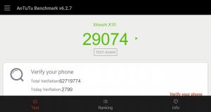 Результат Xtouch X10 в тесте Antutu Результат Xtouch X10 в тесте Antutu