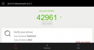 Результат VKworld VK7000 в тесте Antutu Результат VKworld VK7000 в тесте Antutu