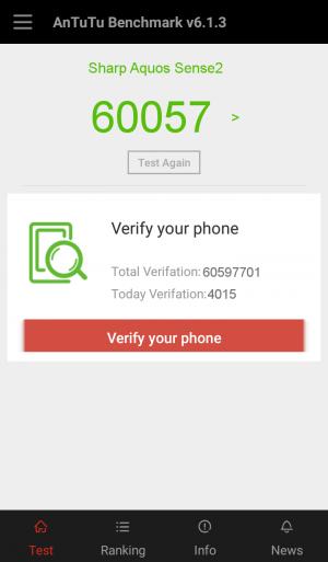Результат Sharp Aquos Sense2 в тесте Antutu Результат Sharp Aquos Sense2 в тесте Antutu