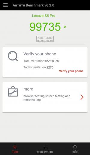 Результат Lenovo S5 Pro в тесте Antutu Результат Lenovo S5 Pro в тесте Antutu