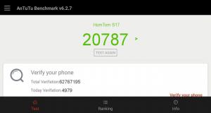 Результат HomTom S17 в тесте Antutu Результат HomTom S17 в тесте Antutu