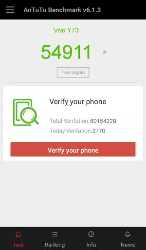 Результат Vivo Y73 в тесте Antutu Результат Vivo Y73 в тесте Antutu