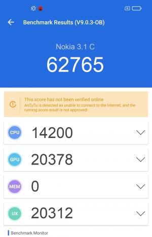 Результат Nokia 3.1 C в тесте Antutu Результат Nokia 3.1 C в тесте Antutu