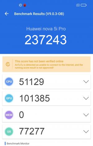 Результат Huawei nova 5i Pro в тесте Antutu Результат Huawei nova 5i Pro в тесте Antutu