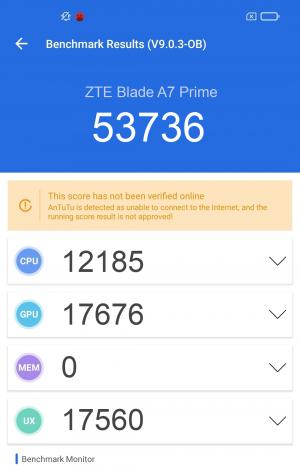 Результат ZTE Blade A7 Prime в тесте Antutu Результат ZTE Blade A7 Prime в тесте Antutu