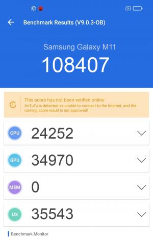 antutu score of samsung m11