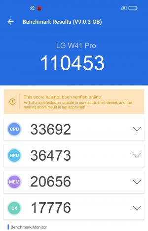 Результат LG W41 Pro в тесте Antutu Результат LG W41 Pro в тесте Antutu
