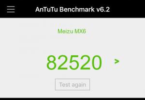 Результат Meizu MX6 в тесте Antutu Результат Meizu MX6 в тесте Antutu
