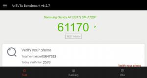 Результат Samsung Galaxy A7 (2017) SM-A720F в тесте Antutu Результат Samsung Galaxy A7 (2017) SM-A720F в тесте Antutu
