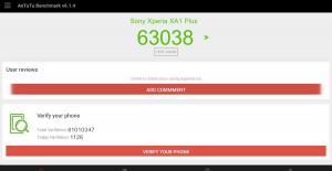 Результат Sony Xperia XA1 Plus в тесте Antutu Результат Sony Xperia XA1 Plus в тесте Antutu