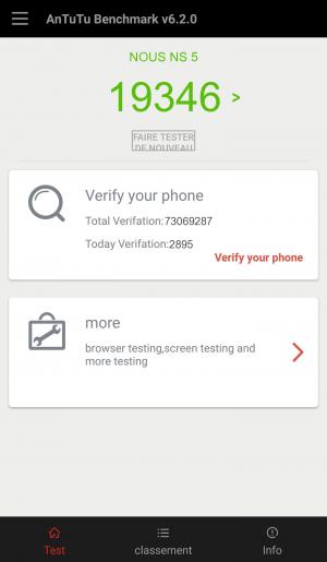 Результат NOUS NS 5 в тесте Antutu Результат NOUS NS 5 в тесте Antutu