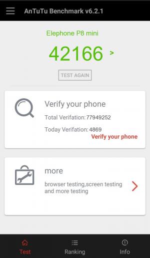 Результат Elephone P8 mini в тесте Antutu Результат Elephone P8 mini в тесте Antutu