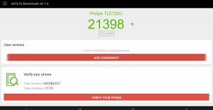Результат Philips TLE722G в тесте Antutu Результат Philips TLE722G в тесте Antutu