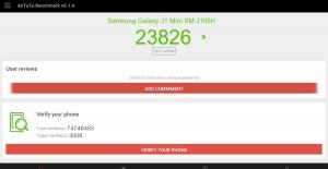Результат Samsung Galaxy J1 Mini SM-J105H в тесте Antutu Результат Samsung Galaxy J1 Mini SM-J105H в тесте Antutu