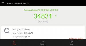 Результат Samsung Galaxy A3 (2016) SM-A310F/DS в тесте Antutu Результат Samsung Galaxy A3 (2016) SM-A310F/DS в тесте Antutu