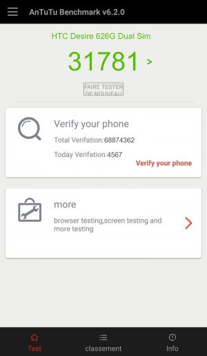 Результат HTC Desire 626G Dual Sim в тесте Antutu Результат HTC Desire 626G Dual Sim в тесте Antutu