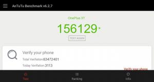 Результат OnePlus 3T в тесте Antutu Результат OnePlus 3T в тесте Antutu