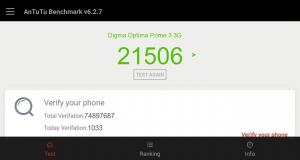 Результат Digma Optima Prime 3 3G в тесте Antutu Результат Digma Optima Prime 3 3G в тесте Antutu