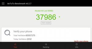Результат Alcatel A5 Led 5085D в тесте Antutu Результат Alcatel A5 Led 5085D в тесте Antutu