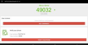 Результат Meizu Metal в тесте Antutu Результат Meizu Metal в тесте Antutu
