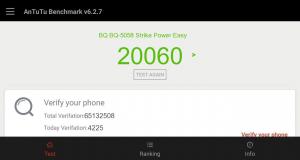 Результат BQ BQ-5058 Strike Power Easy в тесте Antutu Результат BQ BQ-5058 Strike Power Easy в тесте Antutu