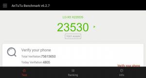 Результат LG K5 X220DS в тесте Antutu Результат LG K5 X220DS в тесте Antutu