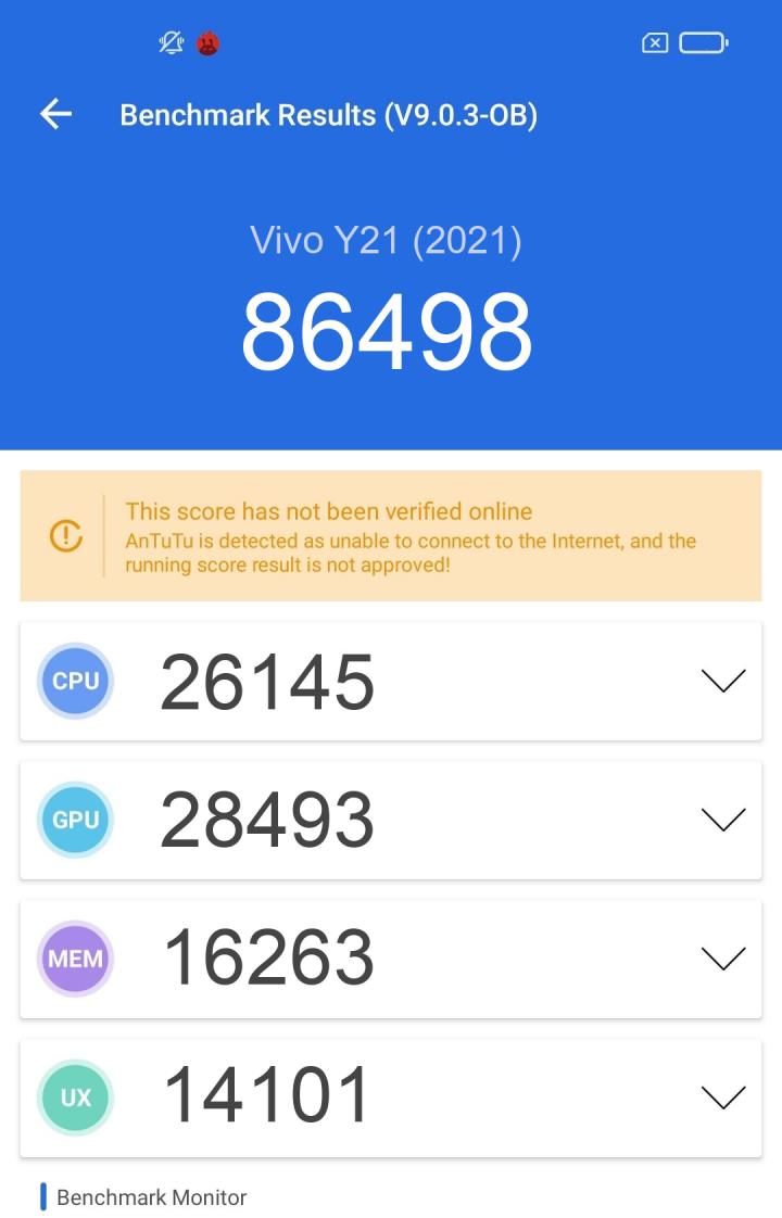 vivo y20 2021 antutu score